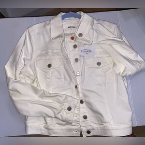 Meritage white stretch denim jacket. NWT Sz Large